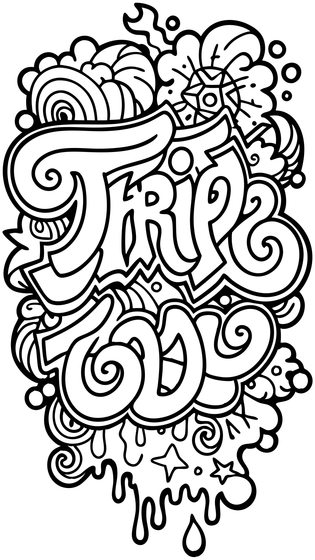 trippy graffiti coloring pages